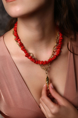 Okyanus Nefesi Mercan  Kolye