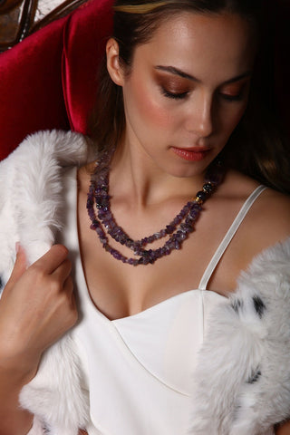 Mor Yankı Ametist Kolye (6.ve7.Çakra / Üçüncü Göz ve Tepe Çakrası )