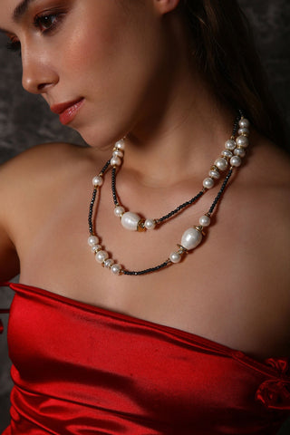 Barok İnci &  Sitrin Uzun Kolye (3.Çakra/Solar Pleksus Çakra Taşı(Kopya)(Kopya)