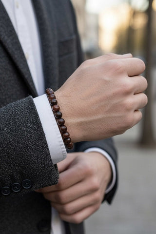 Kırmızı Jasper Bileklik Erkek (1.Çakra/Kök Çakra Taşı)