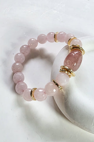 Pembe Kuvars Bileklik