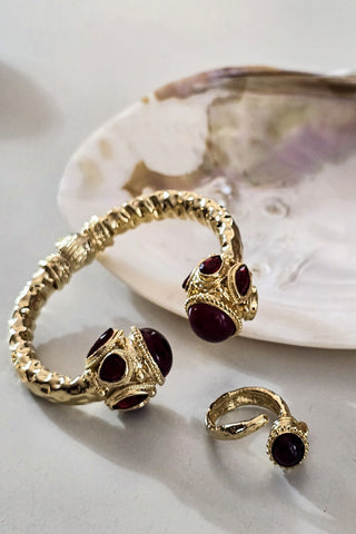 Yakut Bileklik Yüzük Set